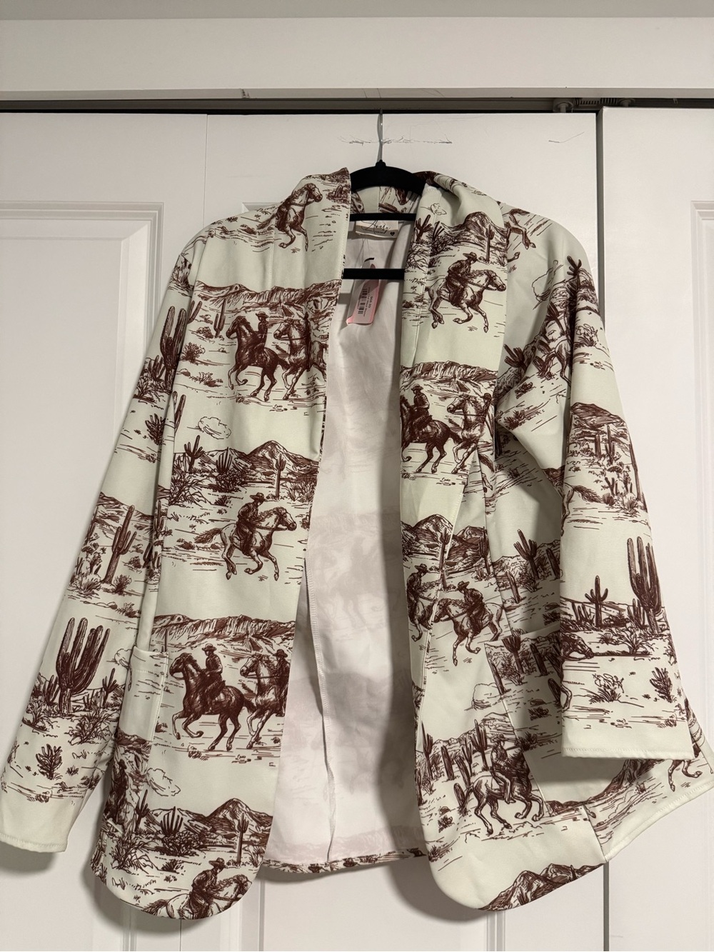 Avery Mint Green and Brown Western Print Blazer